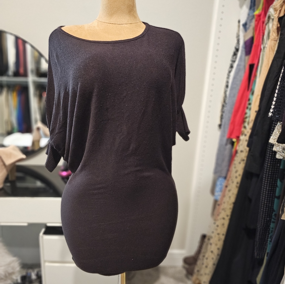 Brown sweater dress
